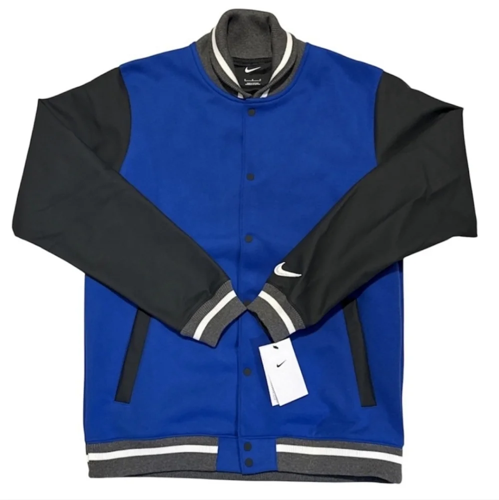 NWT Men's Nike Varsity Jacket in Blue and Black - Picture 2 of 10